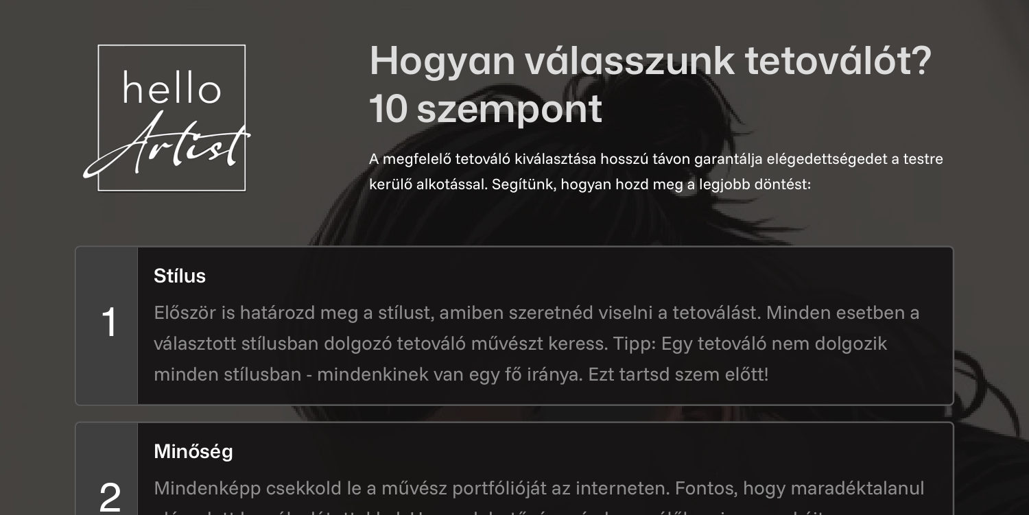 Hogyan válassz tetoválót? útmutató borítókép